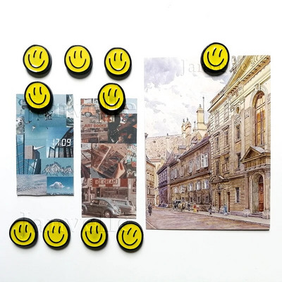 10 tk armsad külmkapimagnetid, naeratavad magnetkleebised, koomiks naeratusnägu 22 mm ümmargune dekoratiivne väike magnetikomplekt, värviline kodukaunistus