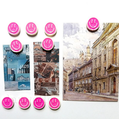 10 tk armsad külmkapimagnetid, naeratavad magnetkleebised, koomiks naeratusnägu 22 mm ümmargune dekoratiivne väike magnetikomplekt, värviline kodukaunistus