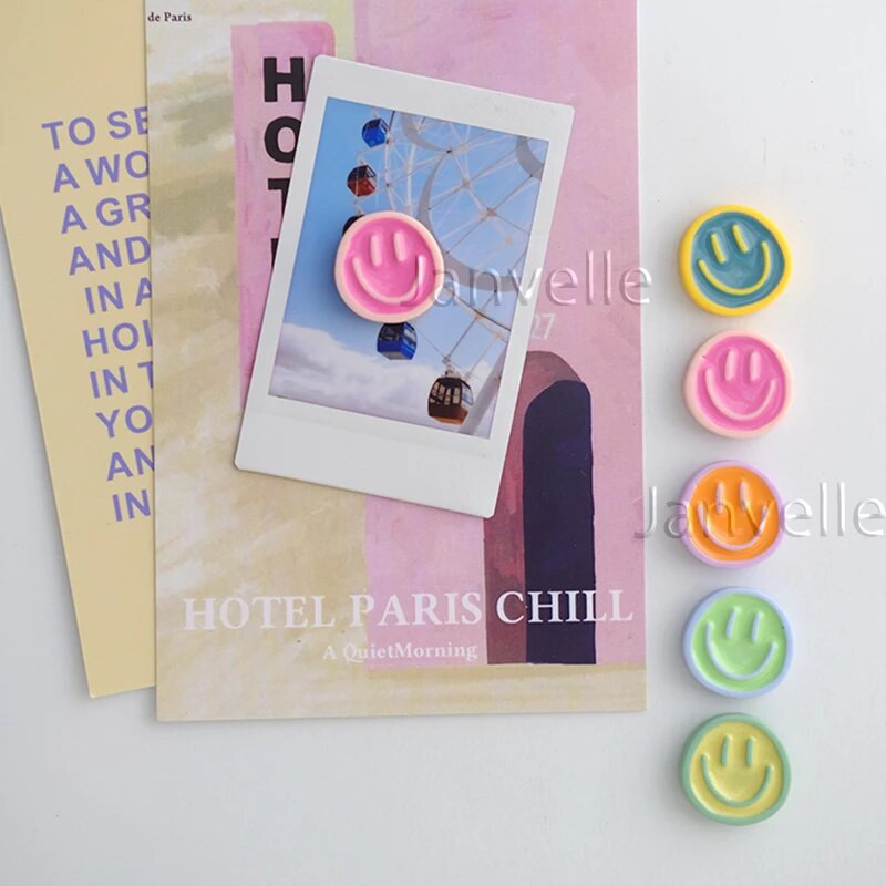 10 tk armsad külmkapimagnetid, naeratavad magnetkleebised, koomiks naeratusnägu 22 mm ümmargune dekoratiivne väike magnetikomplekt, värviline kodukaunistus