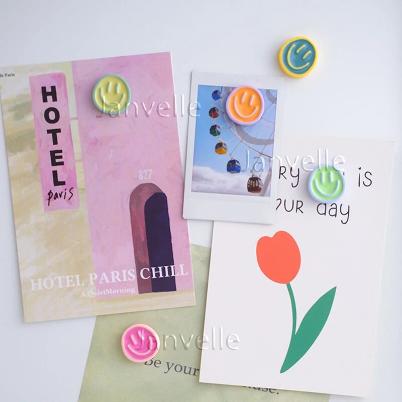 10 tk armsad külmkapimagnetid, naeratavad magnetkleebised, koomiks naeratusnägu 22 mm ümmargune dekoratiivne väike magnetikomplekt, värviline kodukaunistus