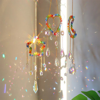 Rainbow Crystal Sun Catchers Window Vising Sun Catcher Heart Moon Star Rainbow Home Decor
