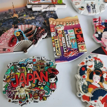 Японски магнити за хладилник Сувенири за пътуване Японски кои Japan Musume Osaka Декорация на дома Смола Магнити за хладилник Колекция подаръци