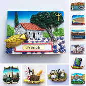 Prancūzijos Paryžiaus šaldytuvo magnetai Martinika Provansas Korsika Mentonas Bordo Alpės Bretanės turizmo suvenyrai šaldytuvo lipdukai