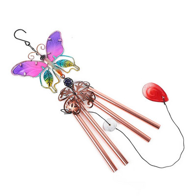 Wind Chime Hummingbird Μεταλλικό Γυαλί ζωγραφισμένο Crafts Κρεμαστό Κουδούνι Dragonfly Bird Σωλήνα αλουμινίου Σπίτι Αυλή Κρεμαστό μενταγιόν