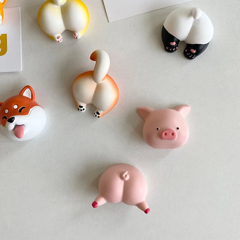 Loomapea ja saba külmkapi kleebised armsad panda magnetid magnetkleebised külmkapi kaunistused ise isekleepuv leht