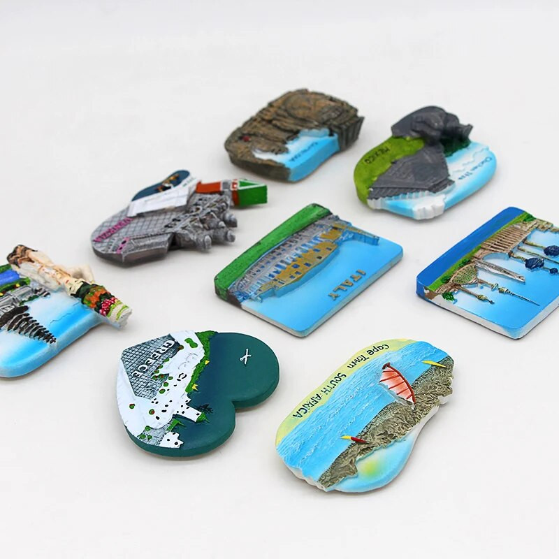 Venecija Balis Italija Meksika Kambodža suvenyrai Kuveitas Graikija 3d šaldytuvo magnetai šaldytuvo magnetai namų dekoravimo kolekcija dovana