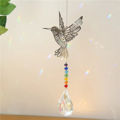 Crystal Sun Catcher Prisms Висящи Rainbow Chaser Window Wind Chime Дървото на живота Декорация на дома Автомобил Art Висящ висулка