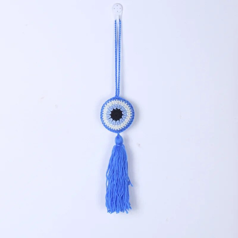 Graikiškas turkiškas „Evil Eye“ namų dekoras „Mini Dream Catcher“ automobilio pakabukas prie sienos papuoštas rankų darbo dovana automobilio priedams