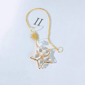 1 vnt, sintetinis krištolo pakabukas, saulės ir pentagramos dekoras, namų lango vėjo varpelio pakabos