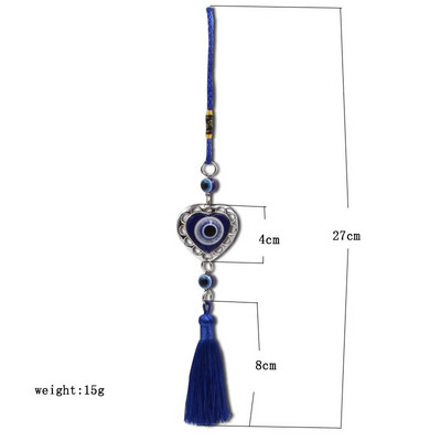 Evil Eye Lucky Charm Protection Tassel Crystals Φενγκ Σούι Διακόσμηση Δωματίου Αυτοκινήτου Τουρκικό μπλε ρετρό γυάλινο μενταγιόν Δώρο διακόσμησης σπιτιού