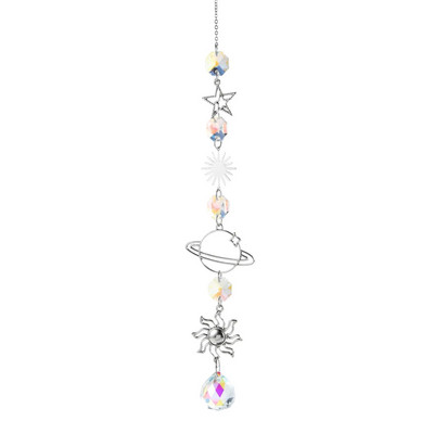 Clopoței de vânt din cristal pandantiv pendant argint univers stele lună creativă acasă clopoțe eoliene decorare clopoțel pentru acasă dormitor