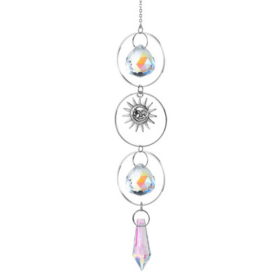 Clopoței de vânt din cristal pandantiv pendant argint univers stele lună creativă acasă clopoțe eoliene decorare clopoțel pentru acasă dormitor