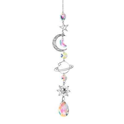 Clopoței de vânt din cristal pandantiv pendant argint univers stele lună creativă acasă clopoțe eoliene decorare clopoțel pentru acasă dormitor