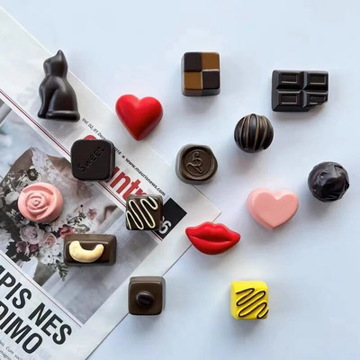 Симулиран шоколадов магнит за хладилник Триизмерни прекрасни декоративни стикери за домашен декор