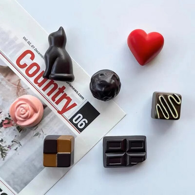 Simuleeritud šokolaadist külmkapi magnetvaiguga kolmemõõtmelised kaunid dekoratiivsed kleebised kodukaunistuseks