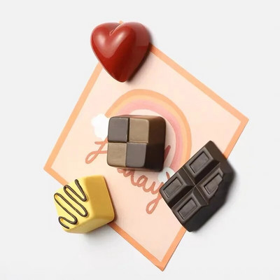 Simuleeritud šokolaadist külmkapi magnetvaiguga kolmemõõtmelised kaunid dekoratiivsed kleebised kodukaunistuseks