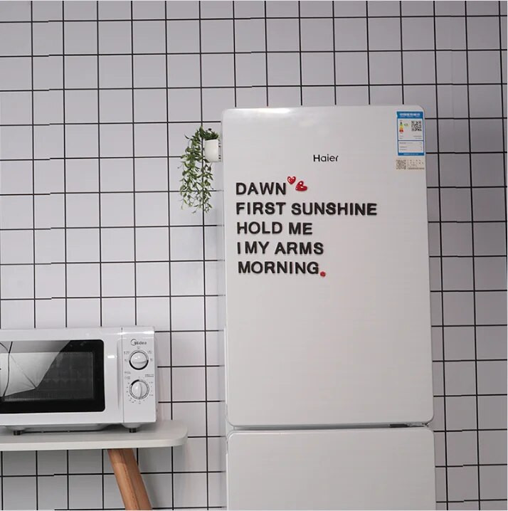 26tk Loomingulised tähtnumbrilised sümbolid must-valge külmkapi kodukiri kodukaunistus