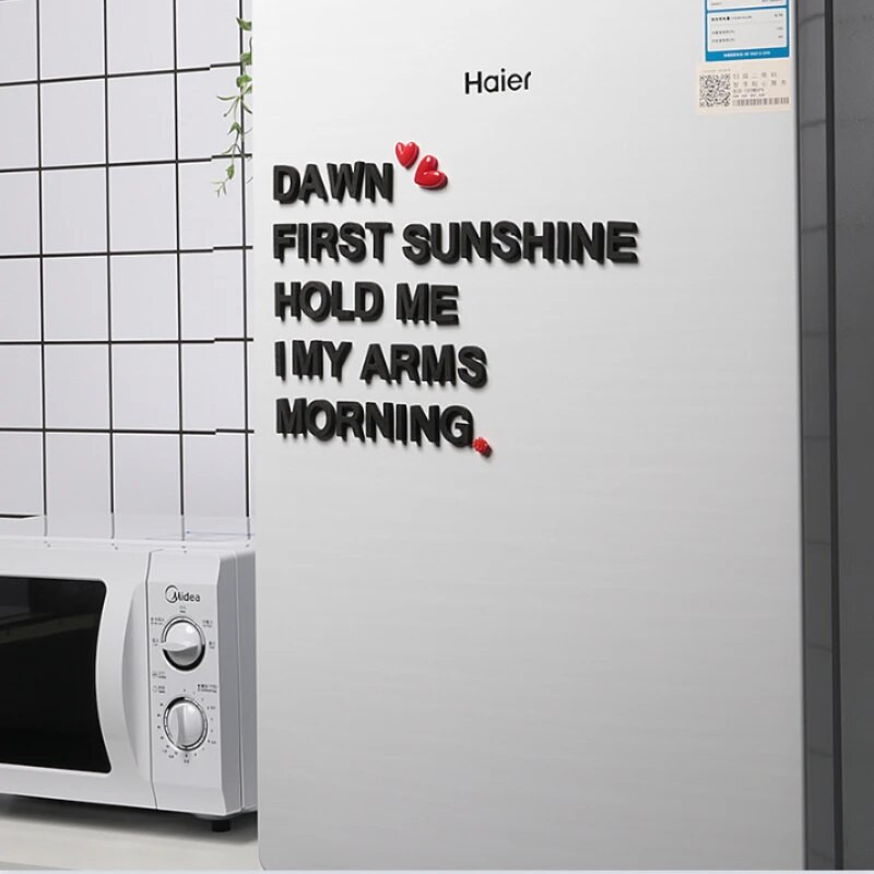 26tk Loomingulised tähtnumbrilised sümbolid must-valge külmkapi kodukiri kodukaunistus