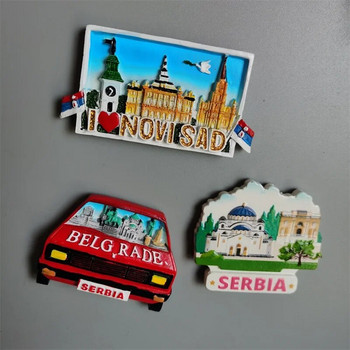 Сърбия магнити за хладилник Белград туристически мемориал занаяти рисуван магнит магнити за хладилник