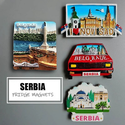 Σερβία μαγνήτες ψυγείου Βελιγράδι τουριστικά μνημεία χειροτεχνίες ζωγραφισμένοι μαγνήτες ψυγείου μαγνήτες