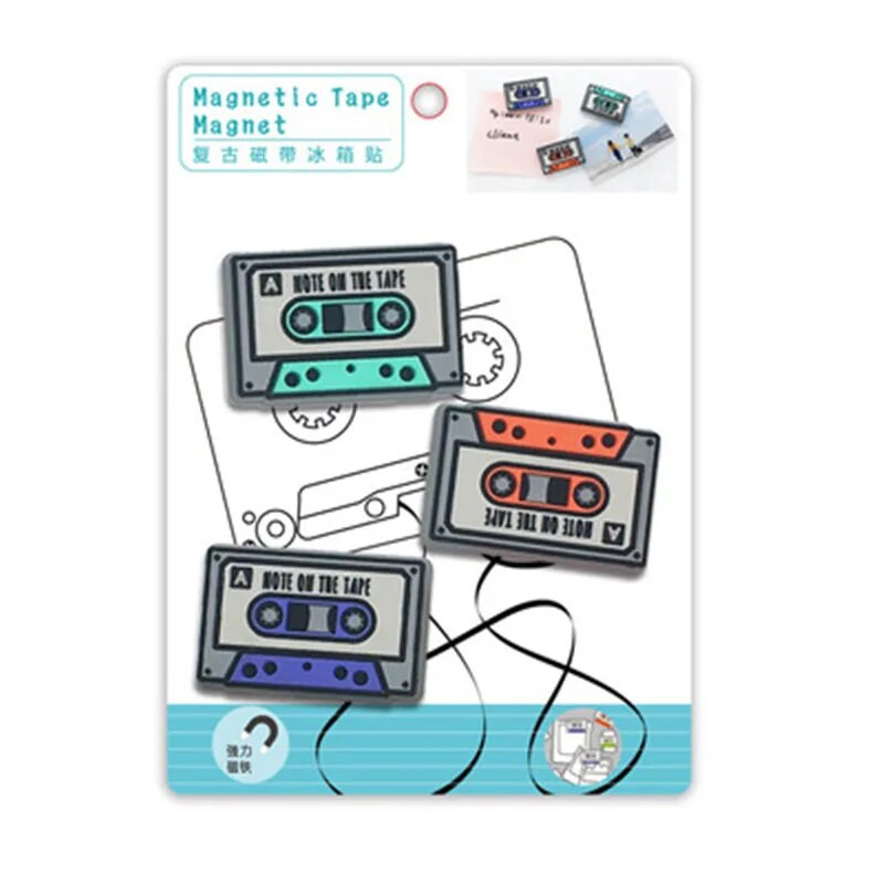 3/4 tk ketas plaat kassett lint külmkapp magnet teadetetahvli kleebis teadetetahvel Naljakas kingitus lastele