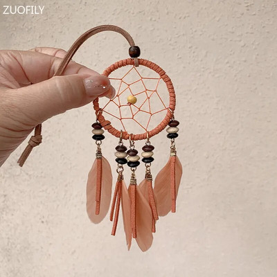 13 culori Mini captator de vise margele din lemn pene accesorii pentru agatat pe perete pandantiv masina clopote de vant Cadouri pentru fete decor
