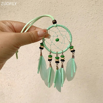 13 culori Mini captator de vise margele din lemn pene accesorii pentru agatat pe perete pandantiv masina clopote de vant Cadouri pentru fete decor