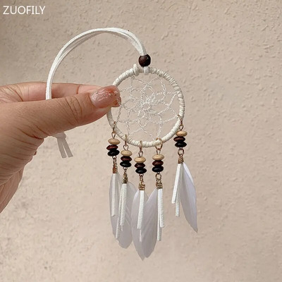 13 culori Mini captator de vise margele din lemn pene accesorii pentru agatat pe perete pandantiv masina clopote de vant Cadouri pentru fete decor