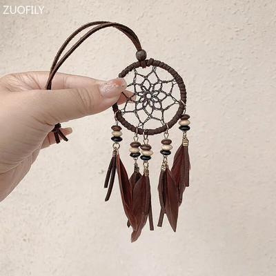13 culori Mini captator de vise margele din lemn pene accesorii pentru agatat pe perete pandantiv masina clopote de vant Cadouri pentru fete decor