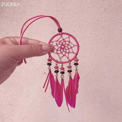 13 culori Mini captator de vise margele din lemn pene accesorii pentru agatat pe perete pandantiv masina clopote de vant Cadouri pentru fete decor