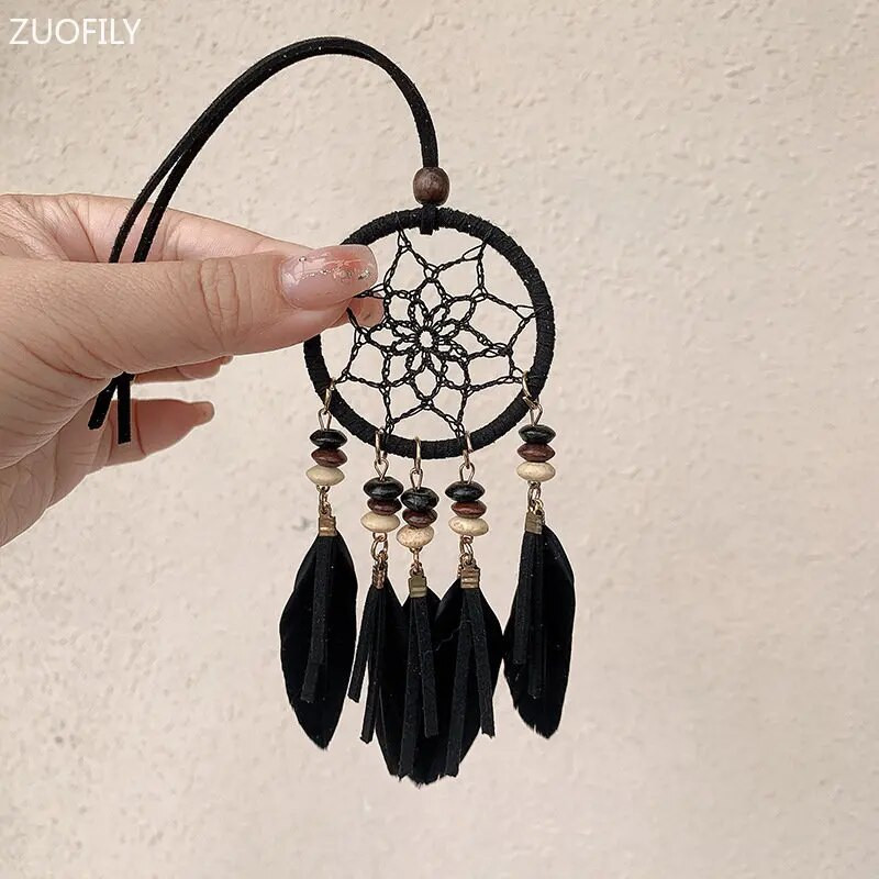 13 värvi Mini Unenäopüüdja Puidust helmed Suled Käsitsi valmistatud seinarippumistarvikud Autoripats Tuulekellad Tüdrukutele Kingitused Kodukaunistus