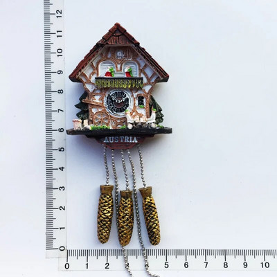 3D ručno oslikani magneti za hladnjak Njemačka Austrija Švicarska Putni suvenir Poklon Sat s kukavicom Za Naljepnica za uređenje hladnjaka