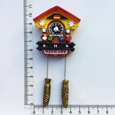 3D ručno oslikani magneti za hladnjak Njemačka Austrija Švicarska Putni suvenir Poklon Sat s kukavicom Za Naljepnica za uređenje hladnjaka