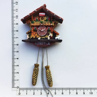 3D ručno oslikani magneti za hladnjak Njemačka Austrija Švicarska Putni suvenir Poklon Sat s kukavicom Za Naljepnica za uređenje hladnjaka