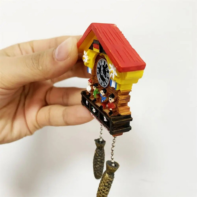 3D ručno oslikani magneti za hladnjak Njemačka Austrija Švicarska Putni suvenir Poklon Sat s kukavicom Za Naljepnica za uređenje hladnjaka