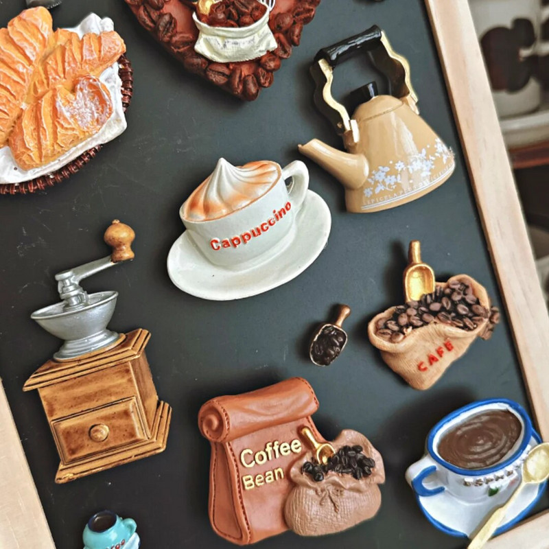 Kohvimagnetid külmkapi jaoks kohviku stiilid kleebised kodukaunistus köögis ja külmkapis tahvel Sõnum Magnetic Stikcy kingitus