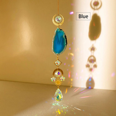 Natūralių akmenų agato saulės gaudyklė Agato saulės gaudyklė, skirta vaivorykštės gamintojui Kabanti krištoliniai raganos saulės gaudyklės vėjo varpeliai