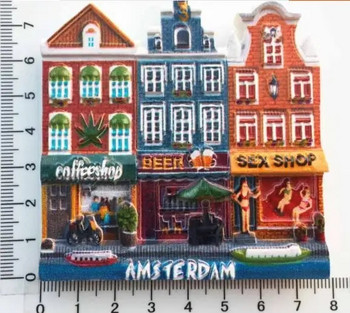 Стикер с магнити за хладилник Амстердам Магнити за хладилник Детски подарък Декорация на дома