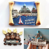 Finlanda magneți pentru frigider Helsinki Turism suvenir călătorie Memorială Decorare Artizanat Rășină Peisaj Magneți pentru frigidere