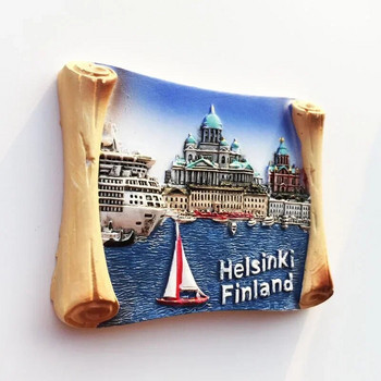 Финландия магнити за хладилник Хелзинки Туризъм сувенир пътуване Мемориал Декорация Занаяти Смола Пейзажни магнити за хладилници