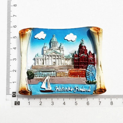 Finlanda magneți pentru frigider Helsinki Turism suvenir călătorie Memorială Decorare Artizanat Rășină Peisaj Magneți pentru frigidere