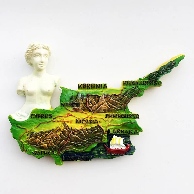 Küprose külmkapimagnetid turistide suveniir Vahemere külmkapp magnetkleebis Imanes Para El Refrigeradori kodukaunistus