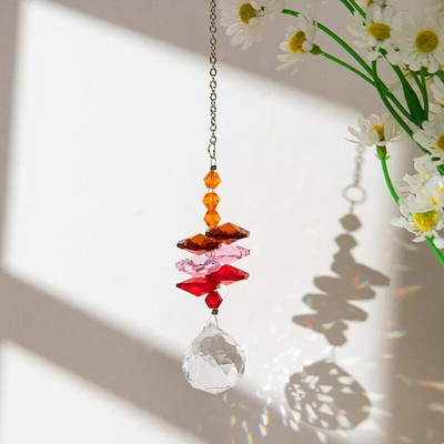 1 tk tehiskristallkuuli ripats, vikerkaarepüüdja, kodukaunistus, õue prismaatilised dekoratiivkellad