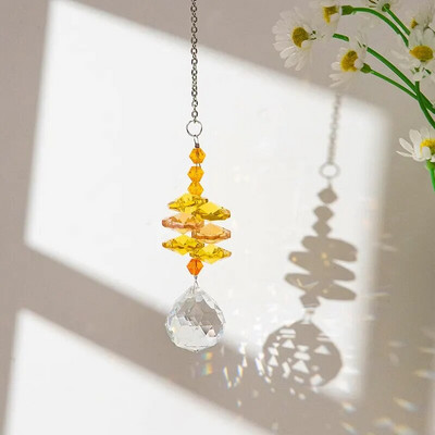 1 tk tehiskristallkuuli ripats, vikerkaarepüüdja, kodukaunistus, õue prismaatilised dekoratiivkellad