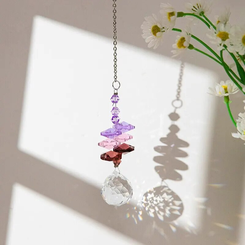 1 tk tehiskristallkuuli ripats, vikerkaarepüüdja, kodukaunistus, õue prismaatilised dekoratiivkellad