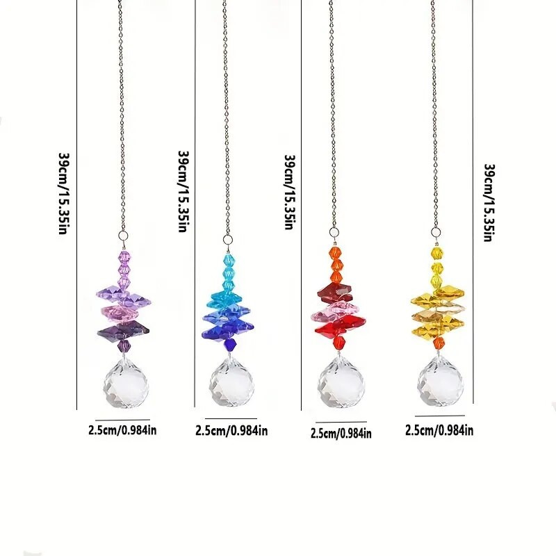 1 tk tehiskristallkuuli ripats, vikerkaarepüüdja, kodukaunistus, õue prismaatilised dekoratiivkellad