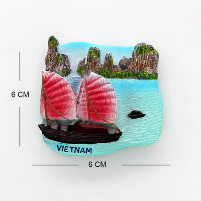 3D külmkapimagnet Kagu-Aasia Vietnami hullumaja Da Nangi mägi Bana magnetiline külmkapi pasta Vietnam turistile suveniir kingitus