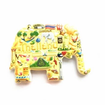 Магнитен стикер за хладилник Тайланд туристически сувенир Chiang Mai elephant magnet sticker pattaya phuket koh samui Bangkok gift