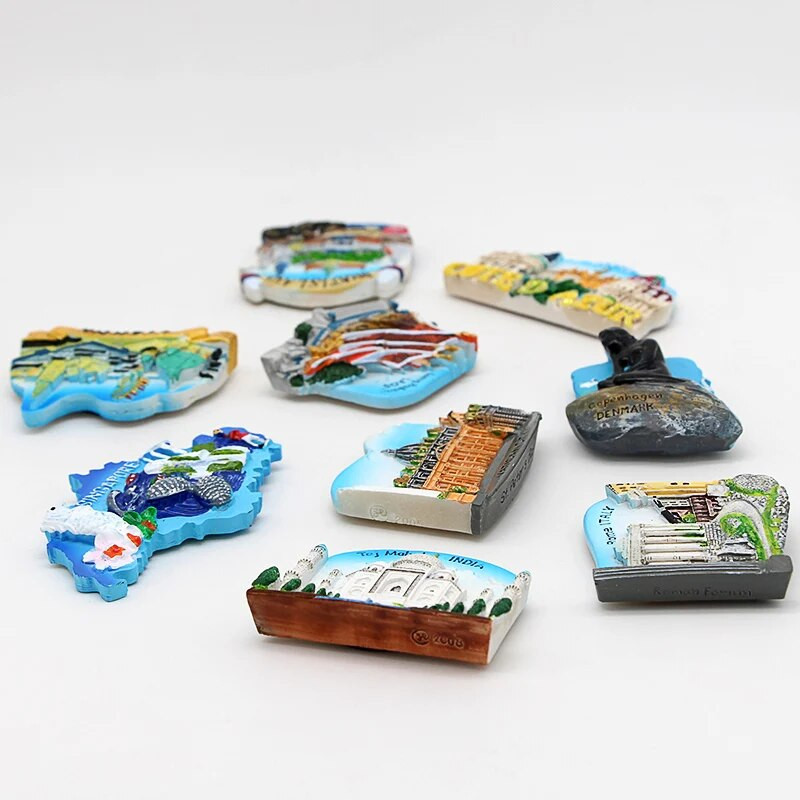 Singapur Merlion Beč Svjetski turizam Suvenir 3D magnetski hladnjak Laos Italija Rim suvenir namještaj Poklon za uređenje doma