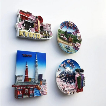 Japan Fridge Magnets Mount Fuji Tokyo Kyoto Tourist Souvenir Craft Gifts Resin Magnetic Refrigerator Αυτοκόλλητο Διακόσμηση σπιτιού